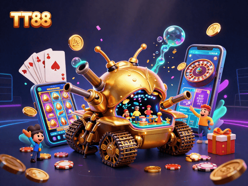 TT88 delivers a vibrant casino experience with golden beetle tank and dynamic gaming elements