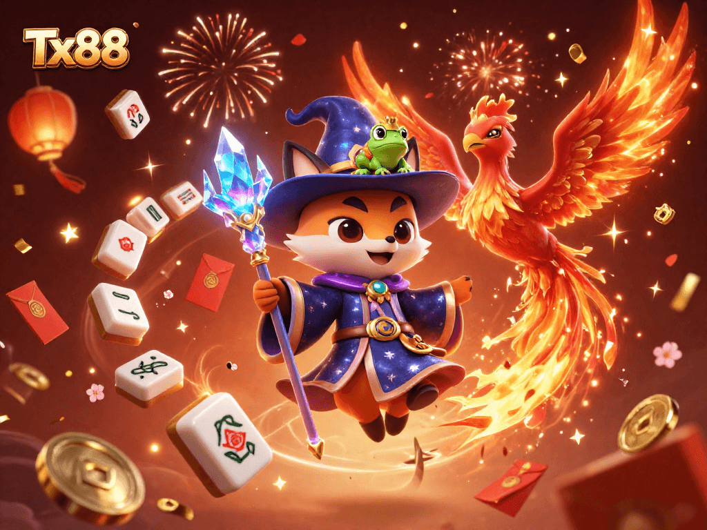 Win big at Tx88 with thrilling casino adventures featuring a magical fox and phoenix!