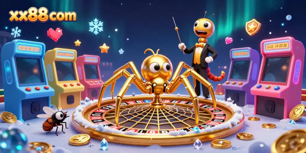 Experience thrilling betting action at xx88 com with a vibrant 3D casino illustration.