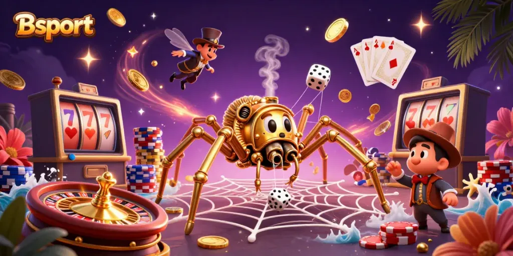 Experience Bsport's thrilling gambling scene with dynamic characters and rich casino elements.