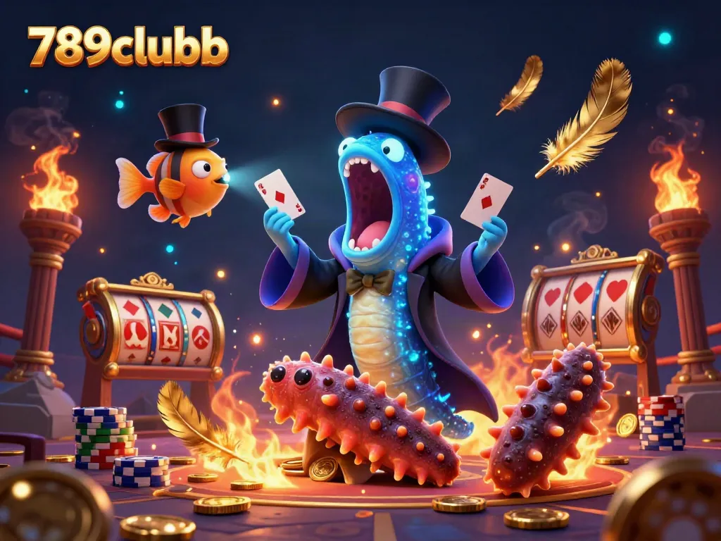 Engage in thrilling card tricks with 789clubb in a magical underwater casino setting.