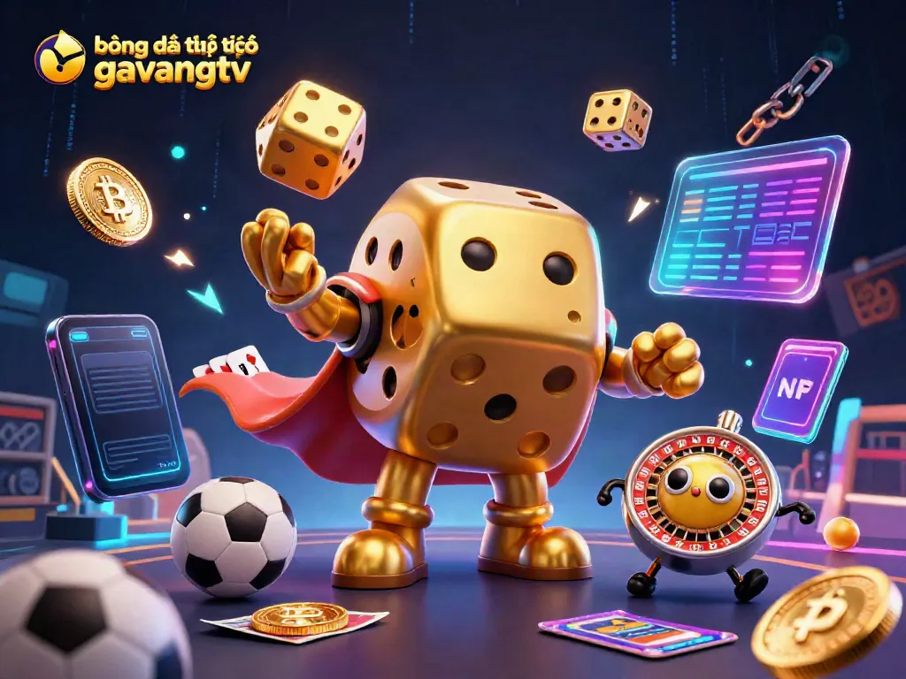 Bet on bóng đá trực tuyến gavangtv with exciting sports betting visuals and detailed characters in a dynamic setting.