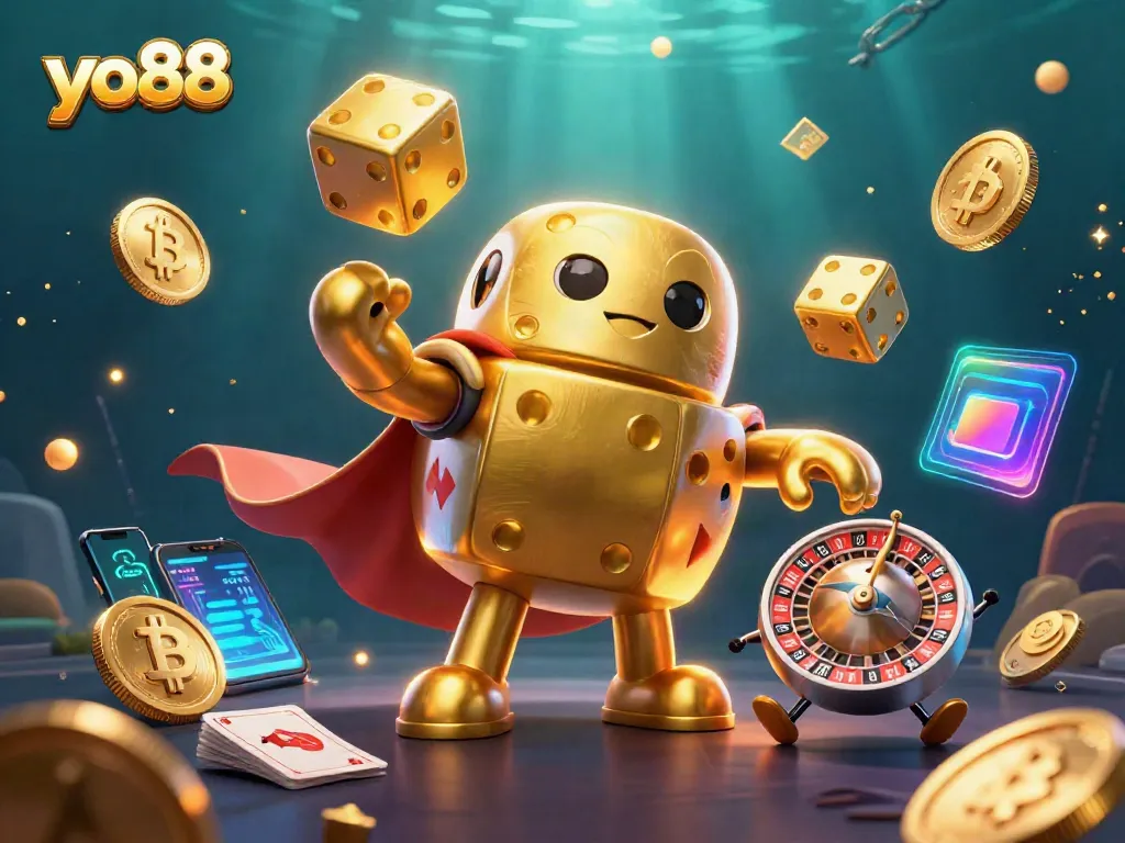 Engage in thrilling gameplay on yo88 with vibrant 3D characters and sparkling casino elements.