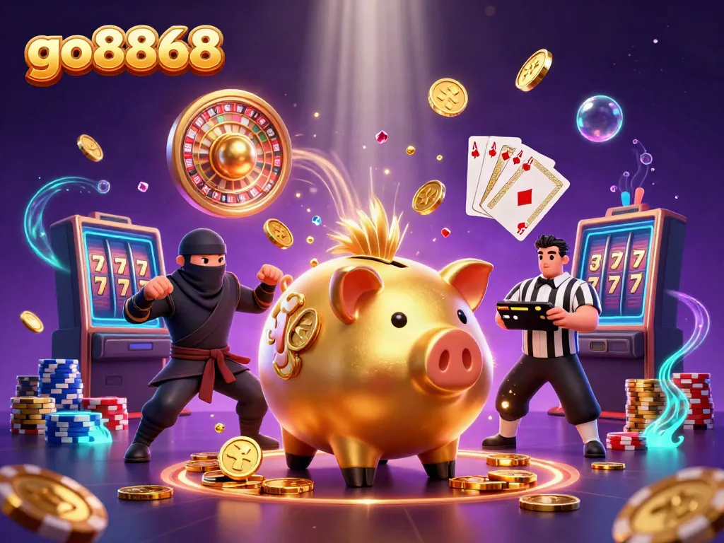 Engage with go8868's vibrant casino experience featuring dynamic characters and thrilling elements.