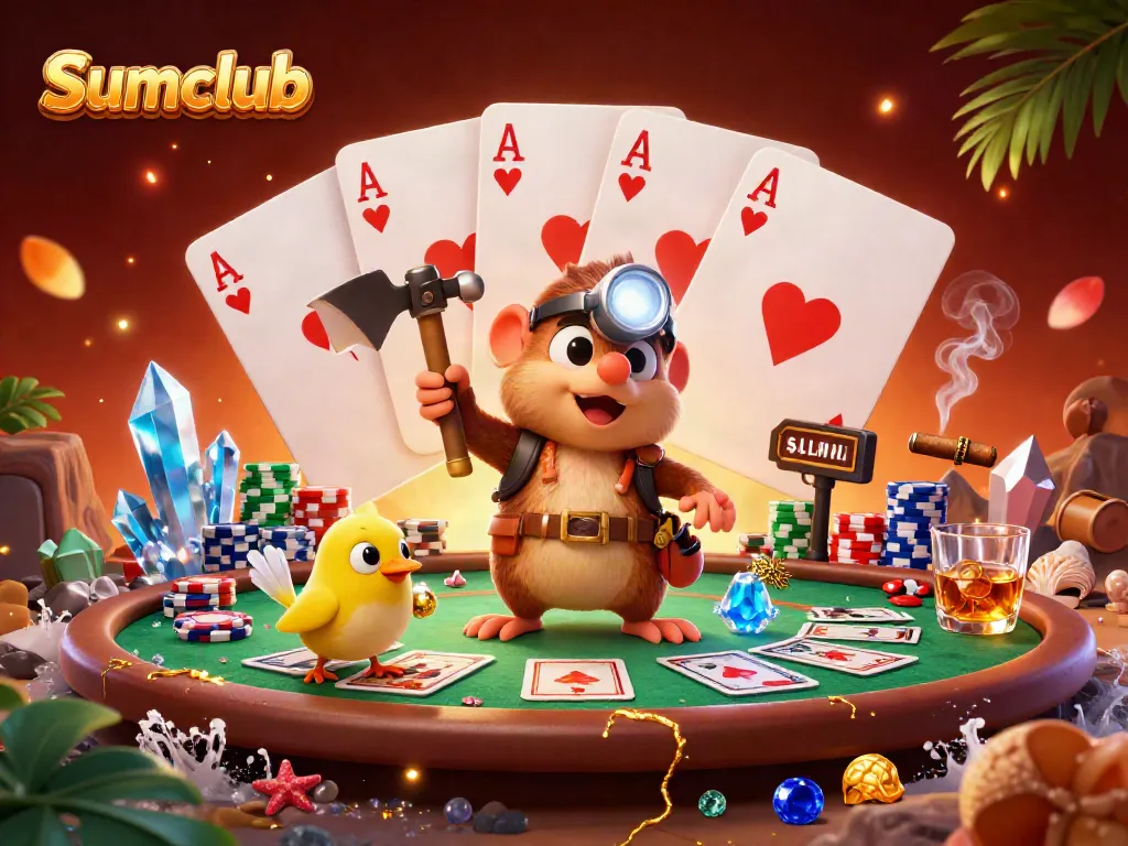 Join the fun at Sumclub with a treasure-hunting mole in a dynamic gambling scene.