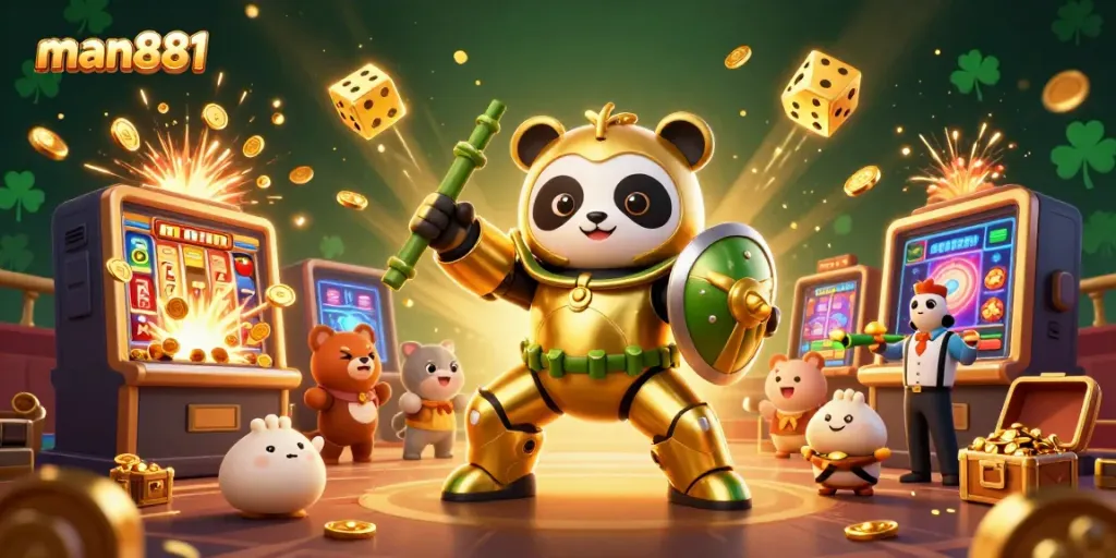 Experience thrilling gameplay with man881's exciting casino scene featuring dynamic characters and vibrant casino elements.