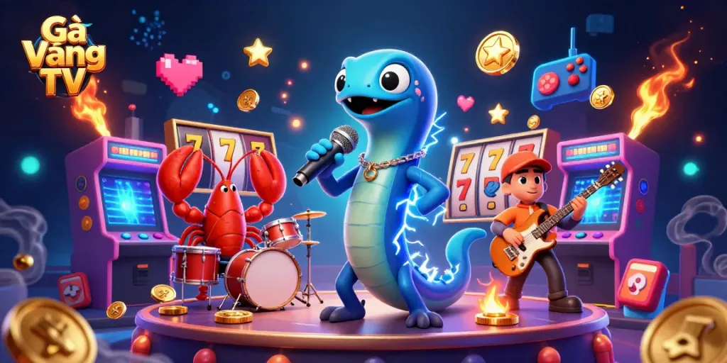 Experience Gà Vàng TV with vibrant 3D casino action featuring dynamic characters and exciting game elements.