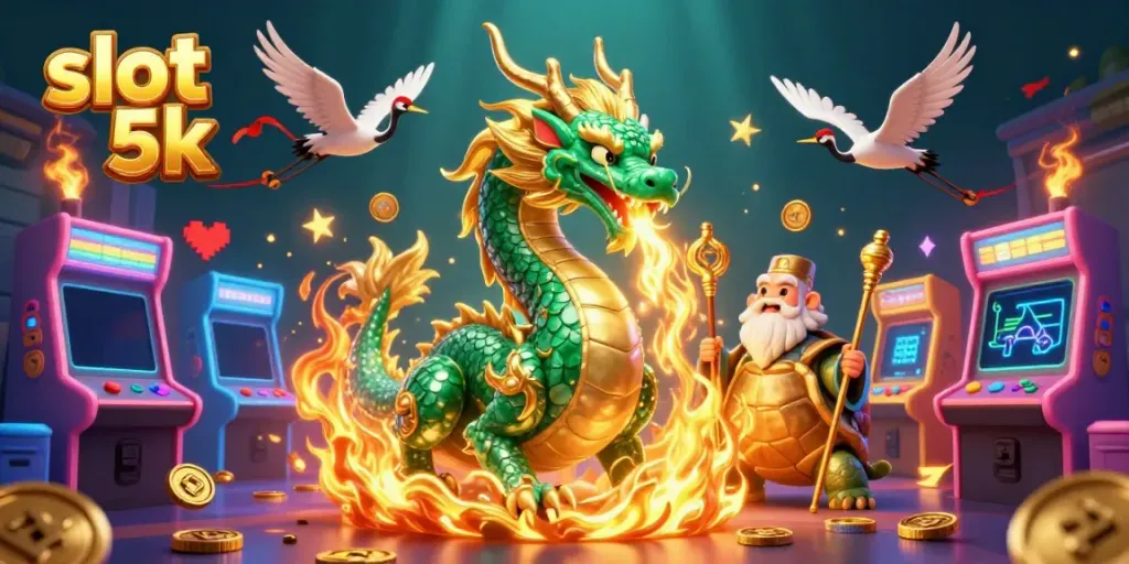 Experience the thrill of slot 5k games with vibrant characters and dynamic casino elements.