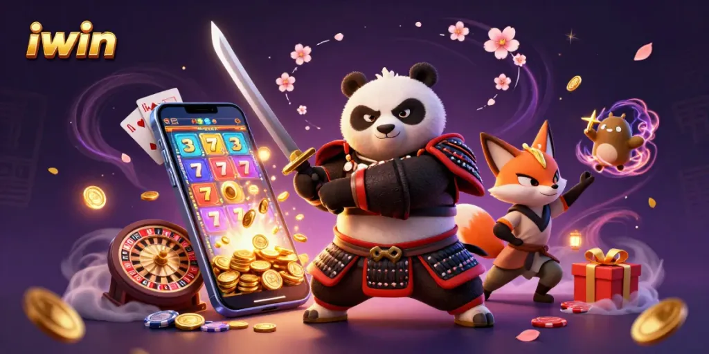 Spin winning slots with iwin's vibrant 3D characters in an exciting casino atmosphere.