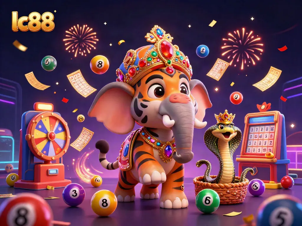 Experience the excitement of lc88 with vibrant casino-themed 3D illustration featuring immersive elements!