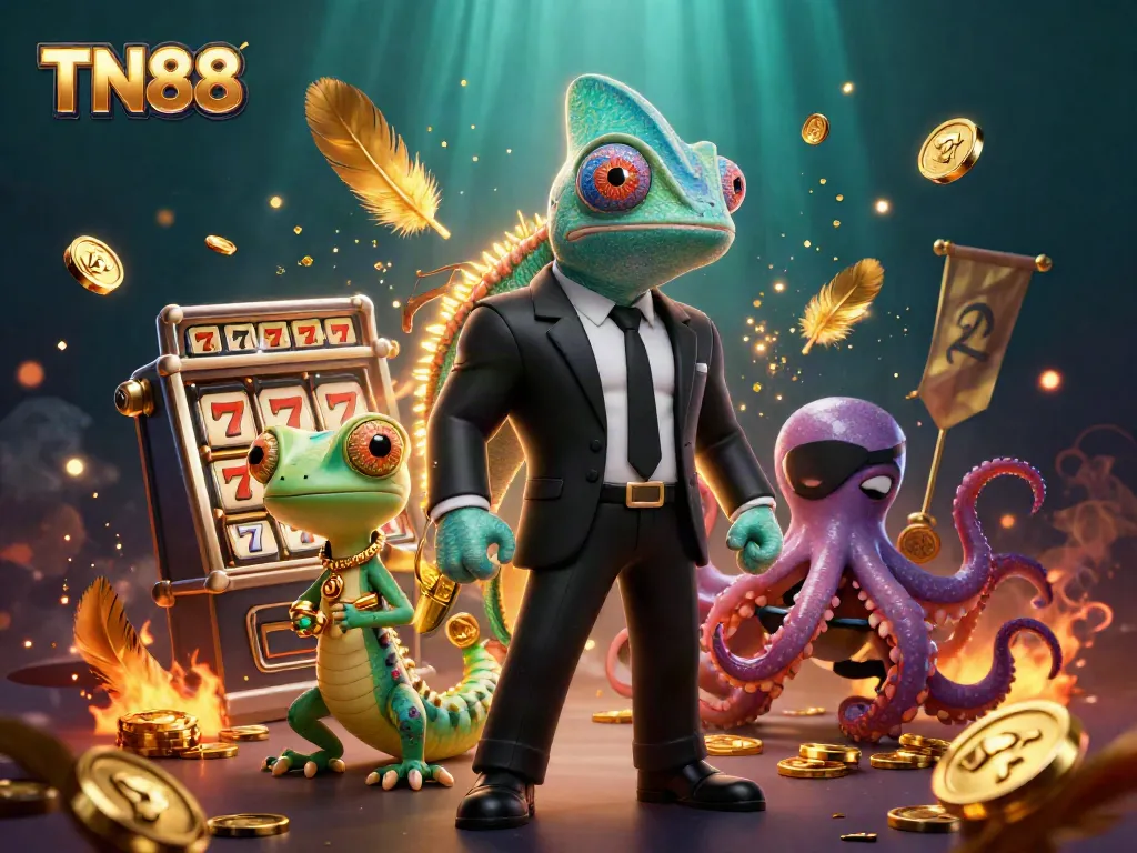 Experience the thrilling TN88 casino adventure featuring vibrant characters and dynamic game elements.