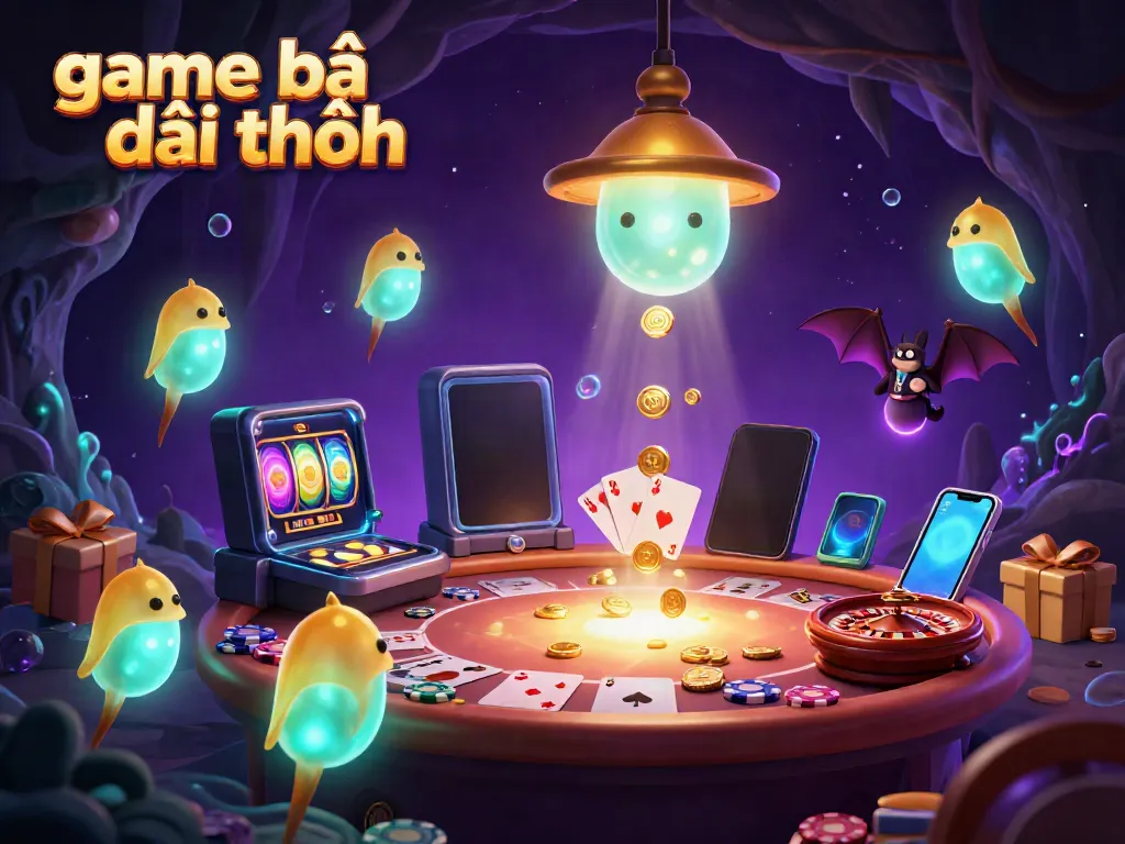 Engage in thrilling game bài đổi thưởng with glowworms lighting up a cave casino scene.